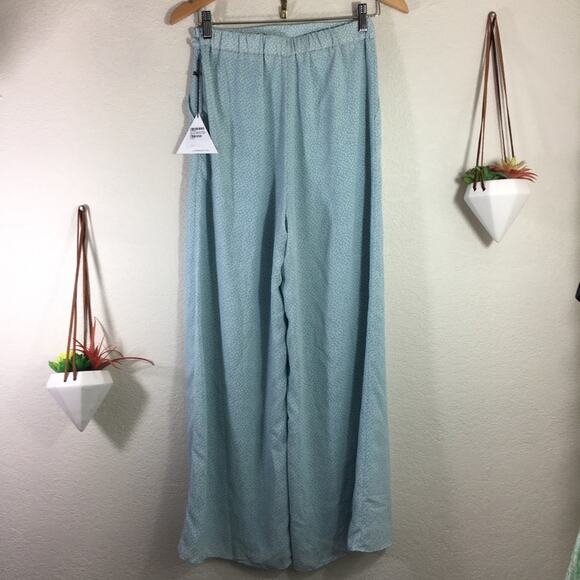 NWT LF | Lost + Wander blue floral wide leg pants Small - Picture 2 of 7